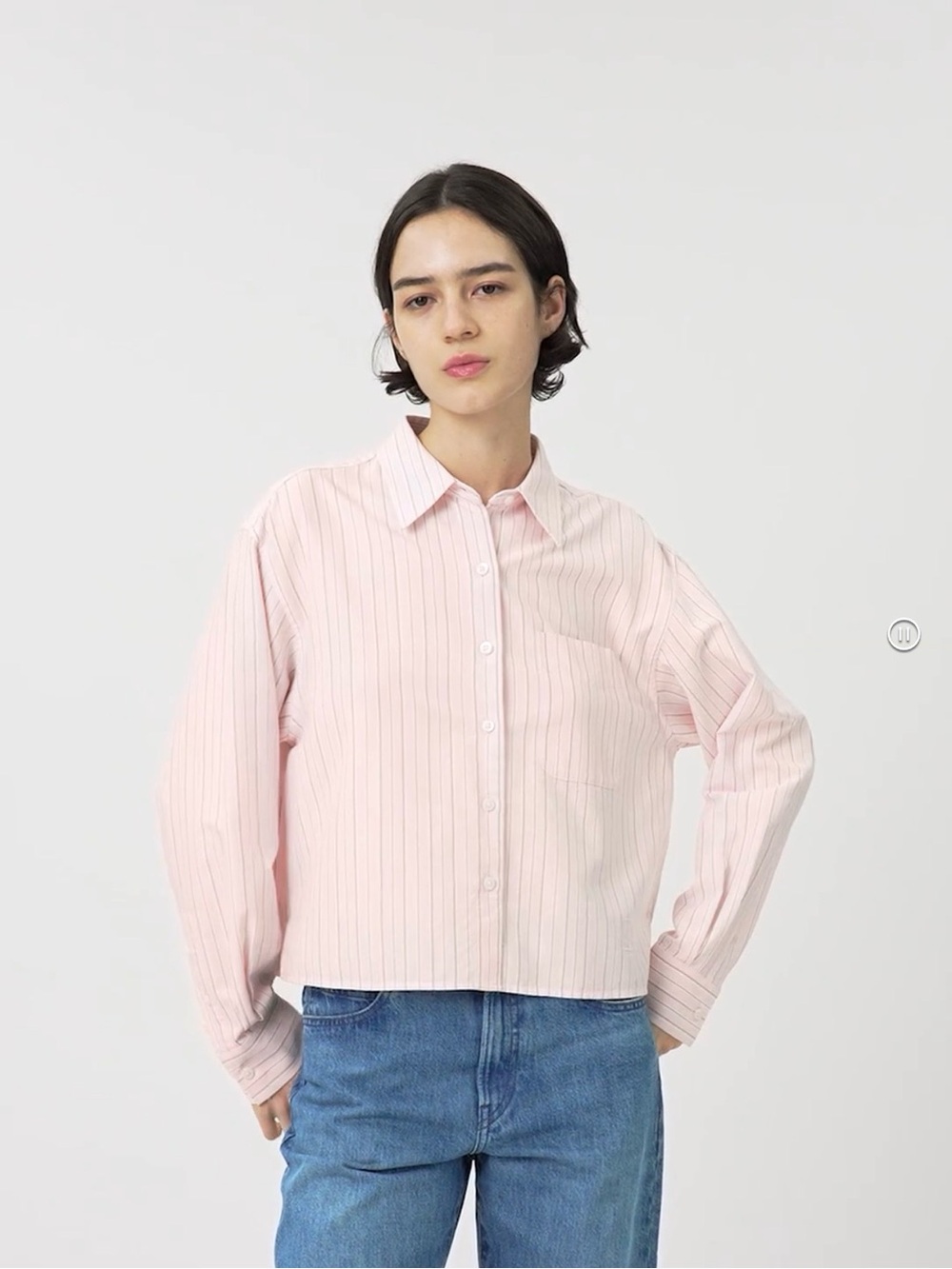 Uniqlo Light Pink Striped Button-Down Shirt
